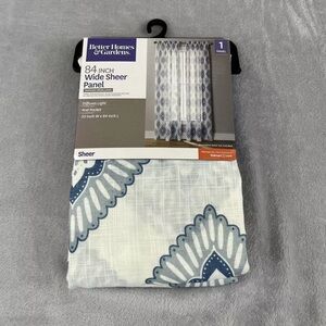 Better Home & Gardens 84 inch wide sheer panel Diamond Medallion 50in W x 84in L